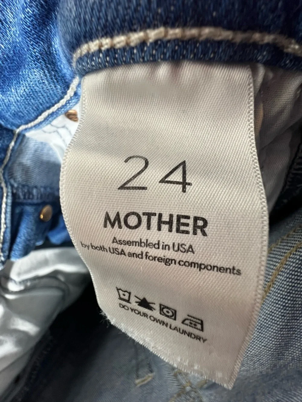 MOTHER The Tomcat High-Rise Jeans Wash Layover Sz 24 - Picture 9 of 16